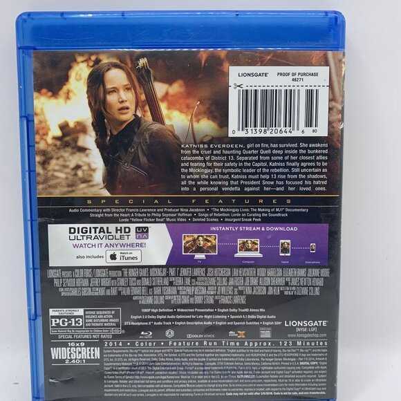 The Hunger Games: Mockingjay, Part 1 Blu-ray/DVD Movie Rated PG-13 Widescreen - Picture 3 of 4
